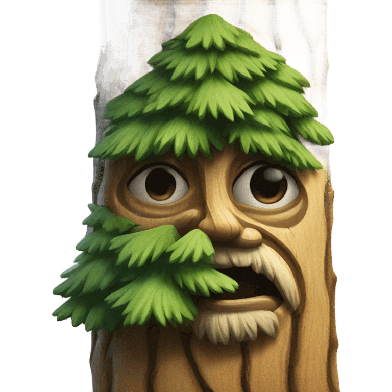 Pine tree with face  emoji