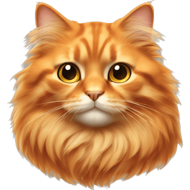 Very fluffy orange cat realistic emoji