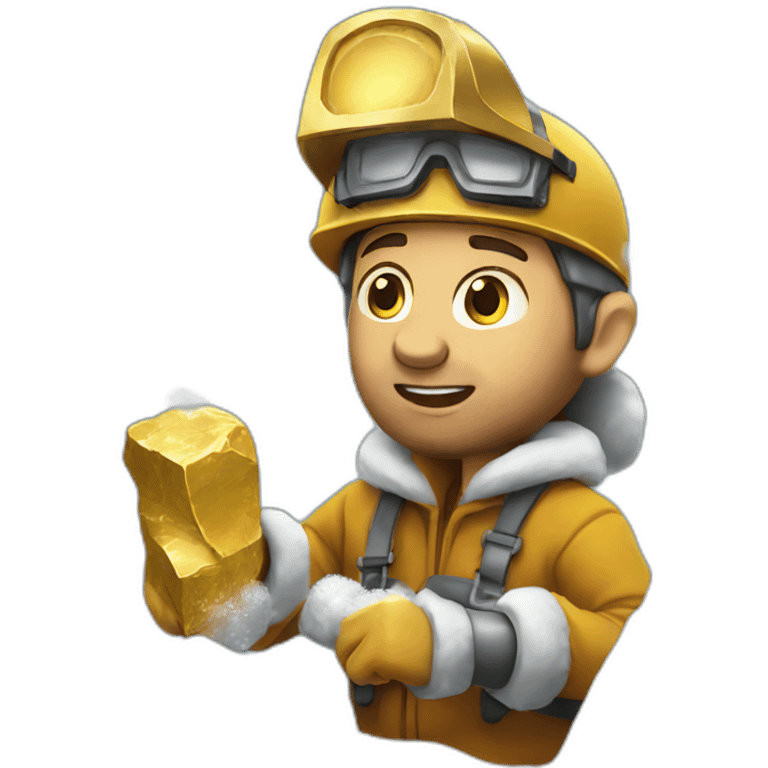 gold mining under snow emoji