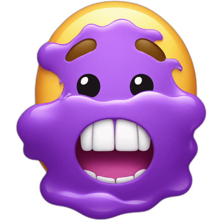 purple soap in mouth emoji