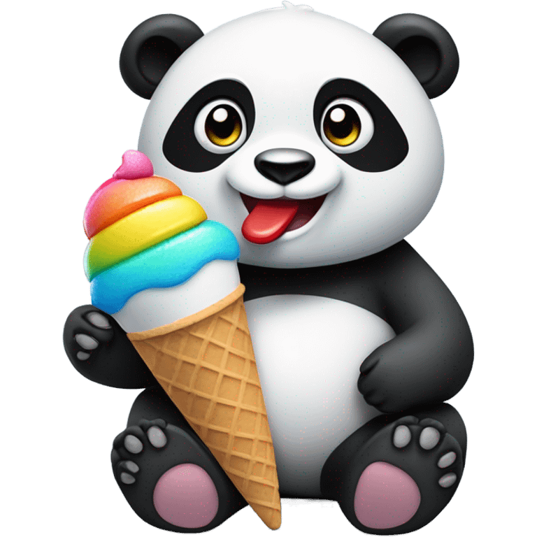 Panda eating ice cream emoji