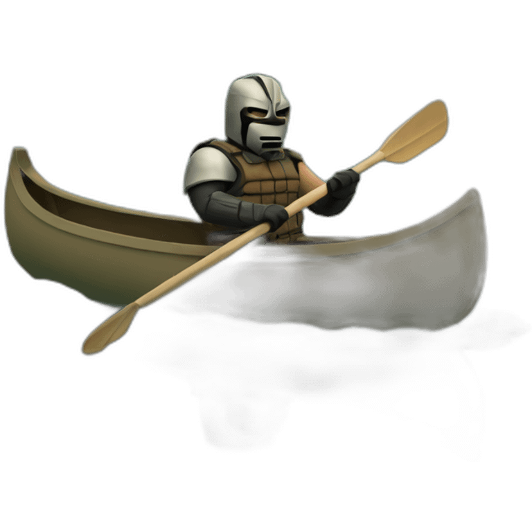 Bane in a canoe on a river emoji