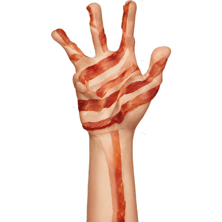 hands up with bacon emoji