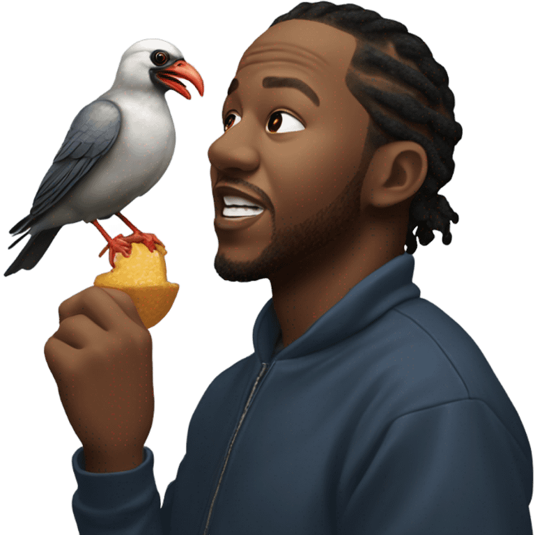 kendrick lamarr eating a bird emoji