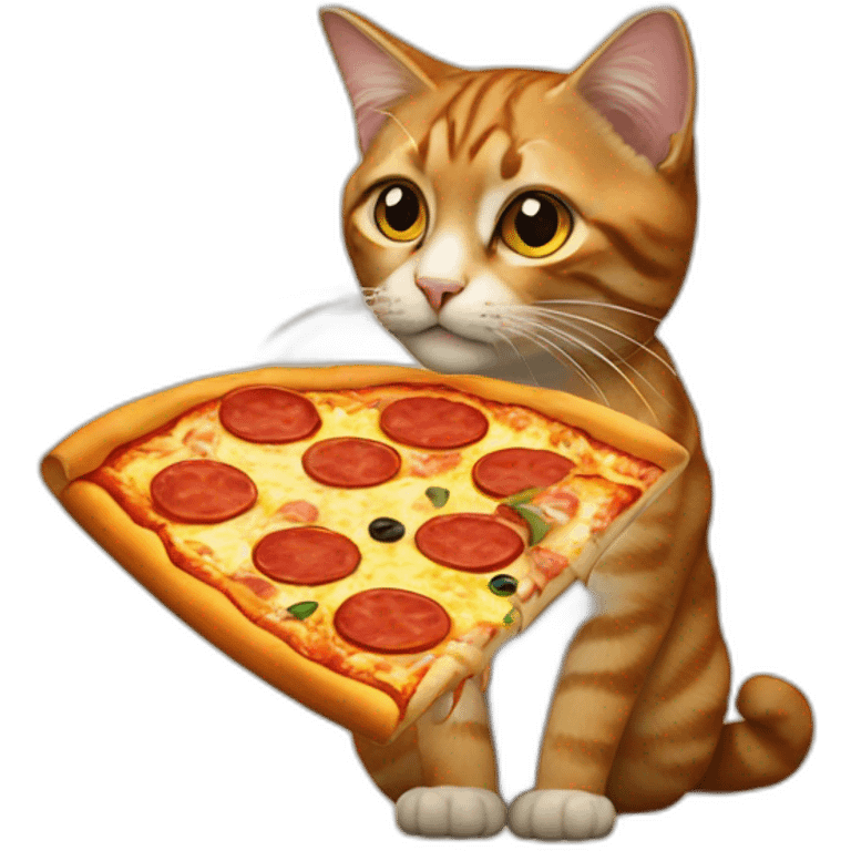 a cat with a pizza emoji