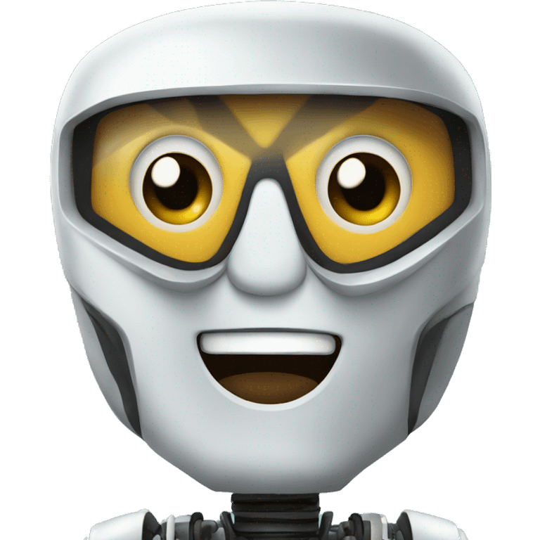 A cartoon funny robot emoji