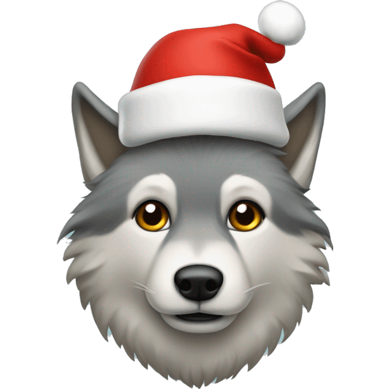 P’tit loup with Christmas hat emoji