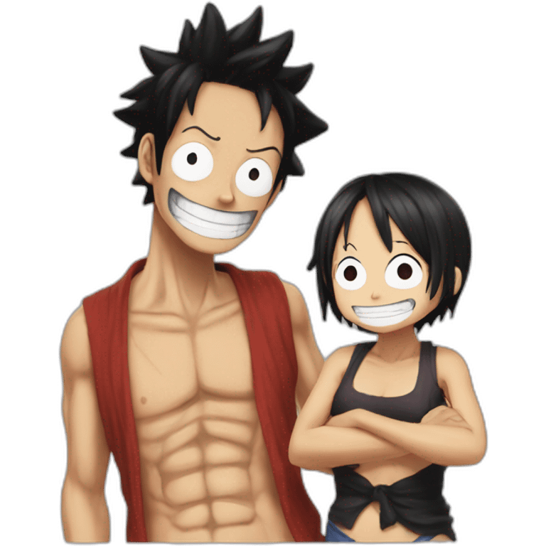 One piece luffy and bog mom emoji