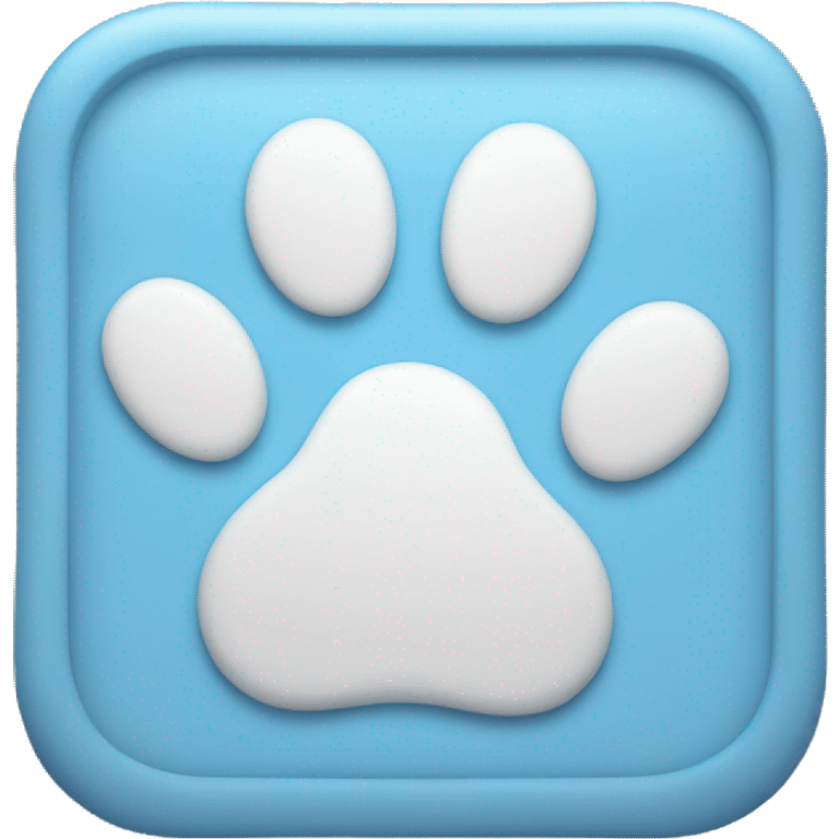 Baby blue square with a  paw print in the middle emoji