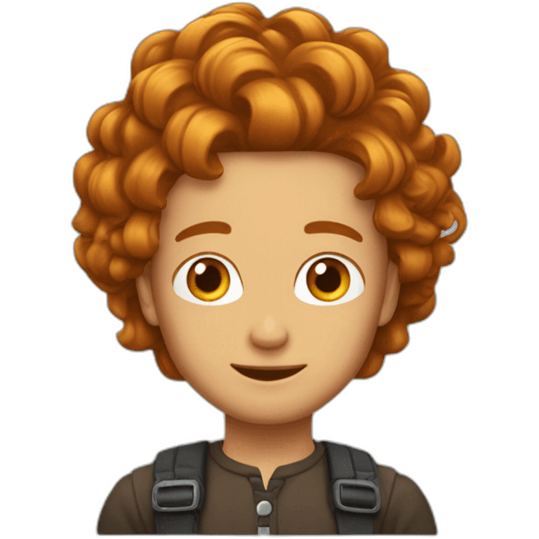 Chat roux et homme aux cheveux marrons emoji