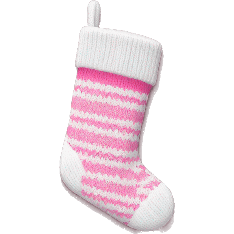 white and pink knit christmas stocking emoji