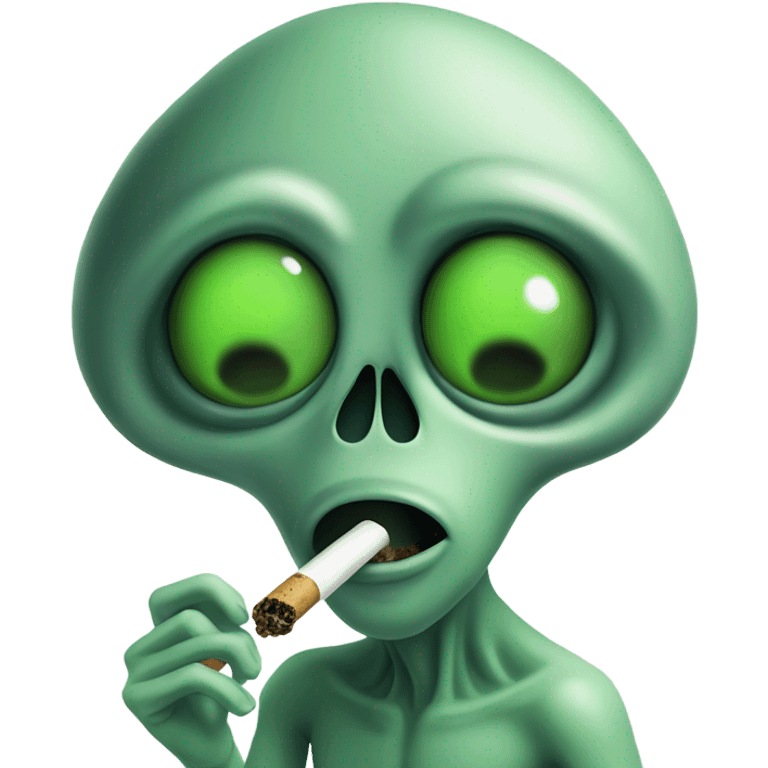 Alien smoking weed emoji