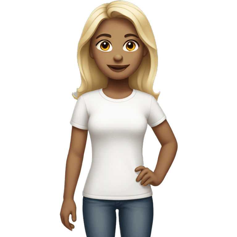 Light-skinned girl in white shirt emoji