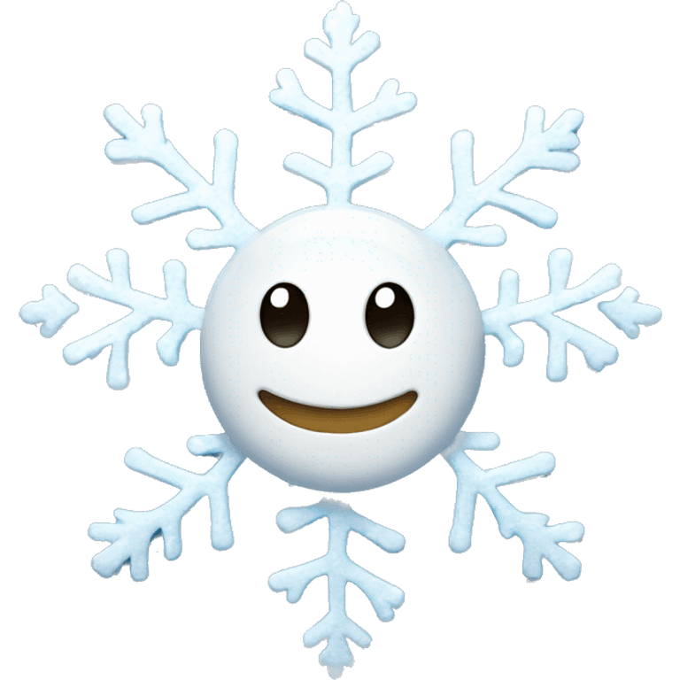 Winter snowflake with smile emoji