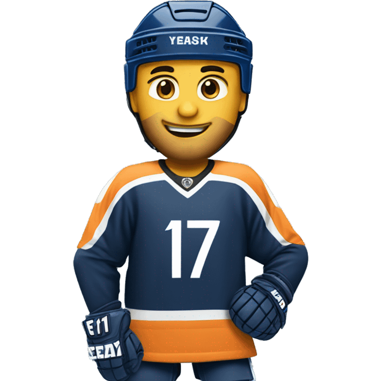 Hockey jearsy with nummer 17 emoji