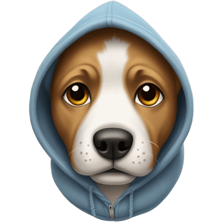 Dog wearing a hoodie emoji