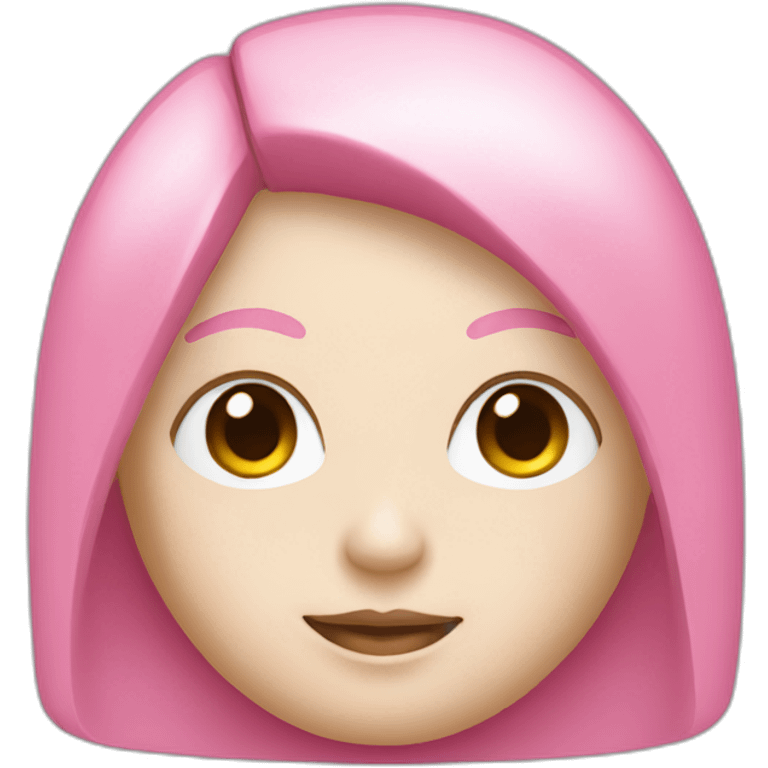 pink and white android face sticker emoji