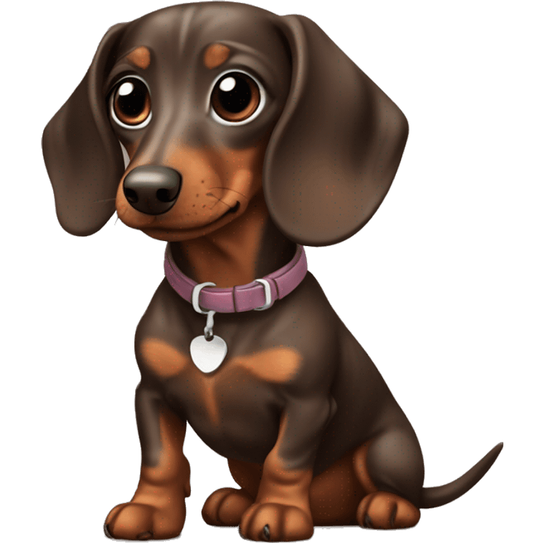 Brown dapple mini dachshund emoji