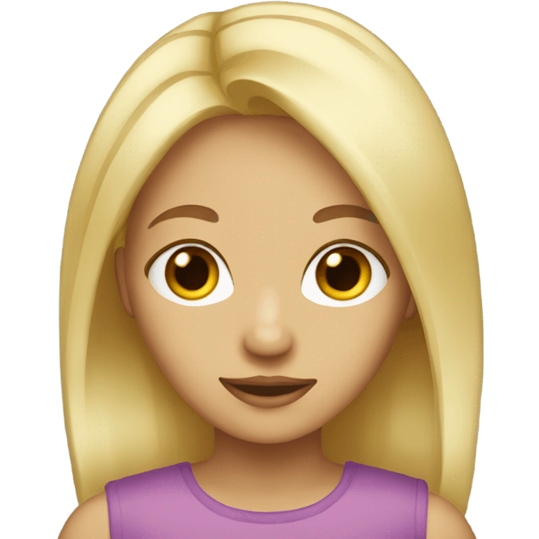 blonde with brown eyes wearing g emoji