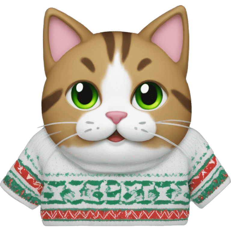 Cat Christmas sweater emoji