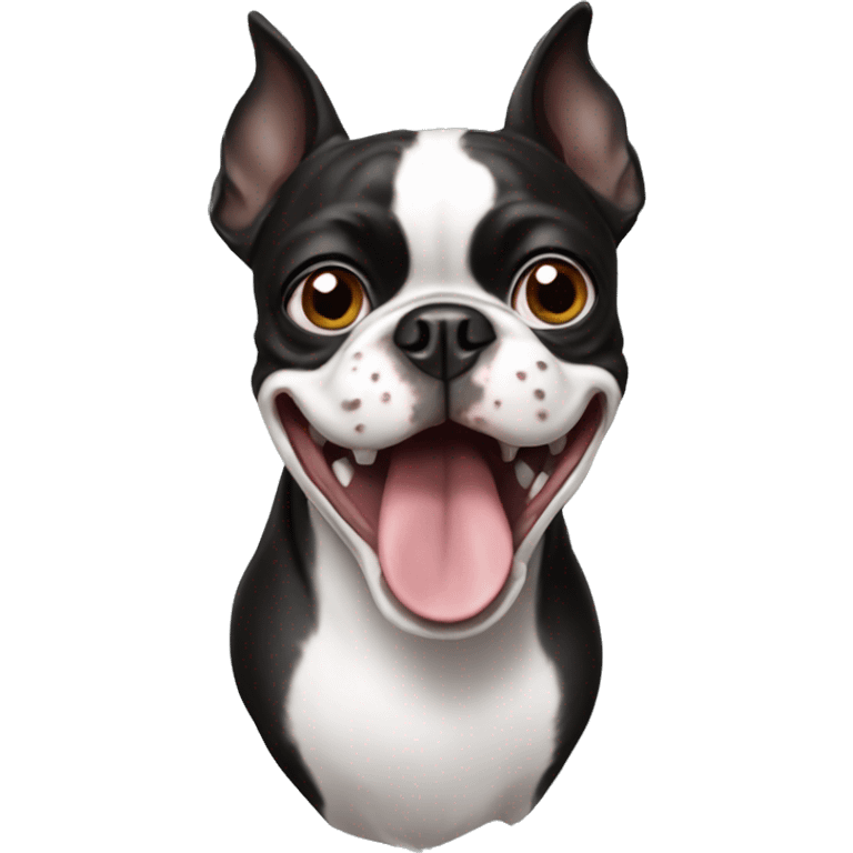 crazy boston terrier emoji