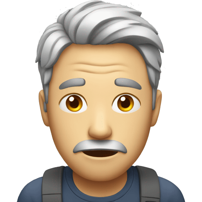 Man having stress emoji