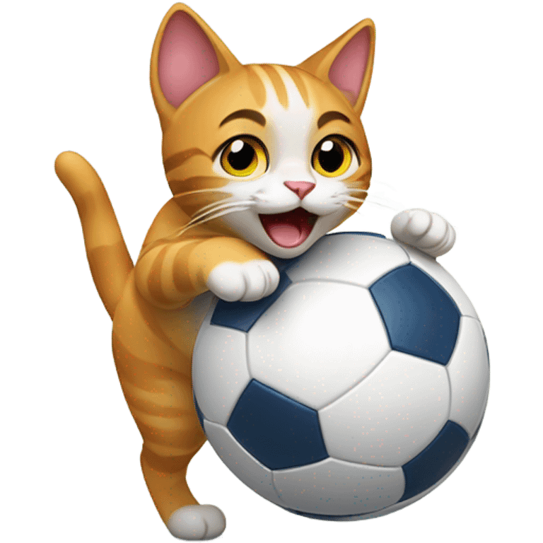 Cat playing football  emoji