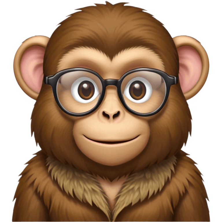 Farmer monkey with glasses emoji