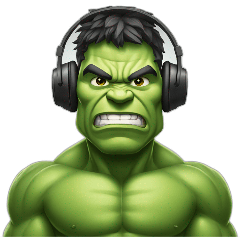 Hulk with headphones  emoji