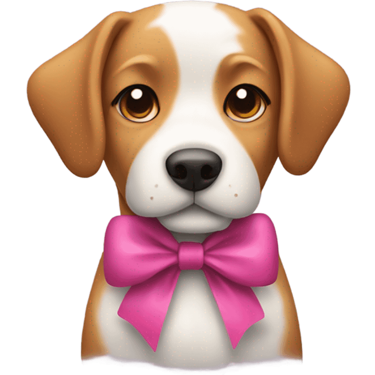 cute dog with a bow emoji