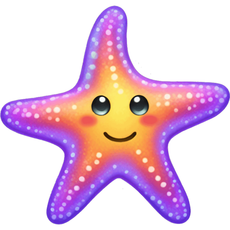 Shiny neon cute starfish  emoji