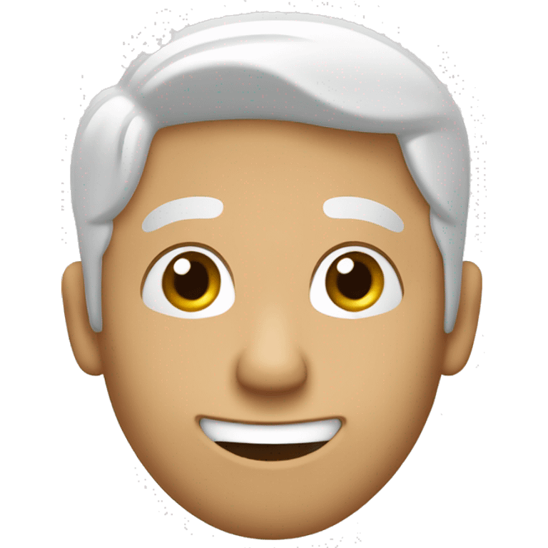 Un hombre blanco de cabello cafe  lisolsonriendo  emoji