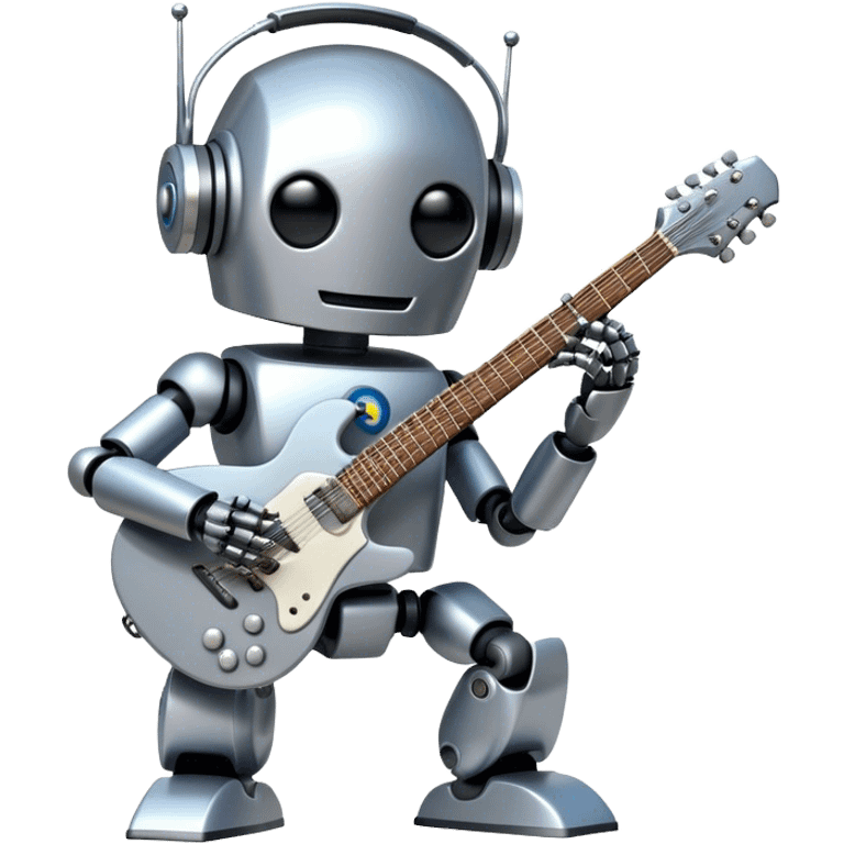 Robot playing guitar emoji