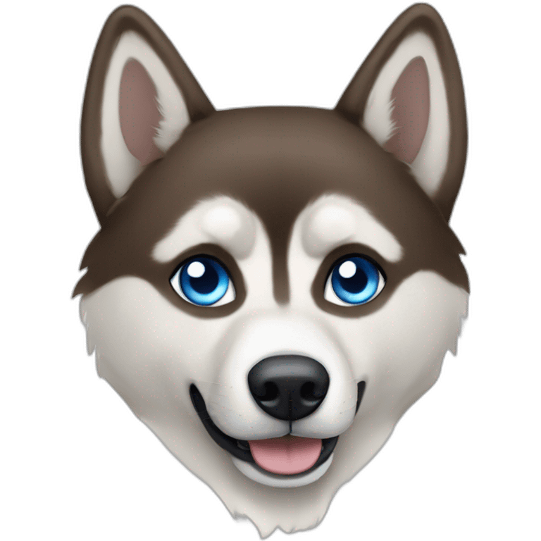 Husky brown with one eye blue and one eye brown emoji