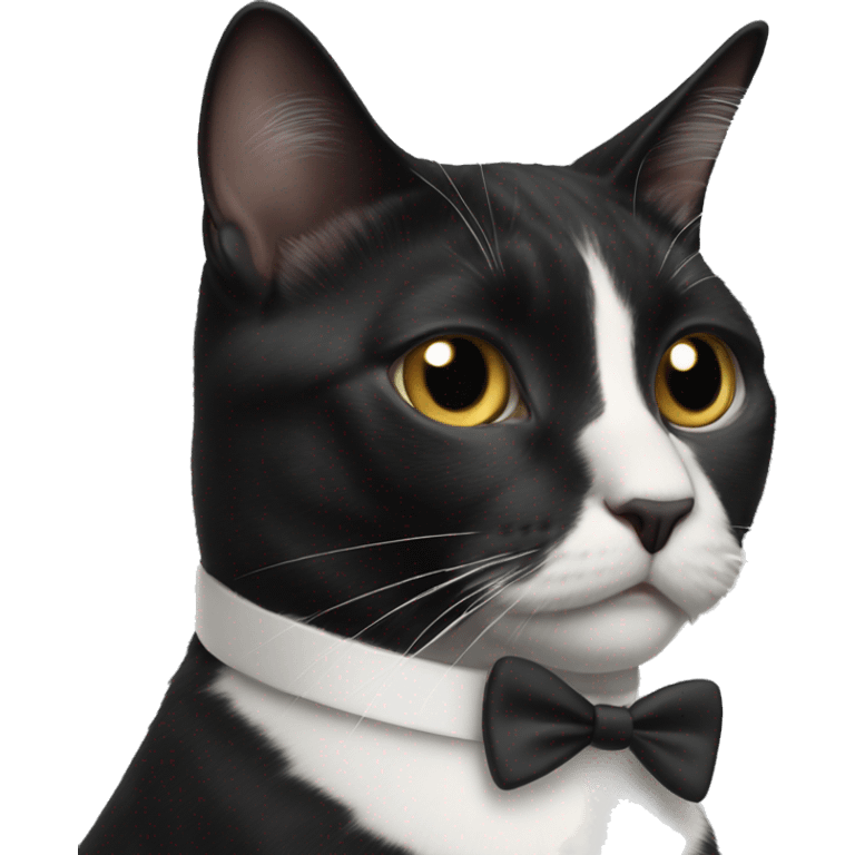 tuxedo cat no suit with a black spot on his chin  emoji