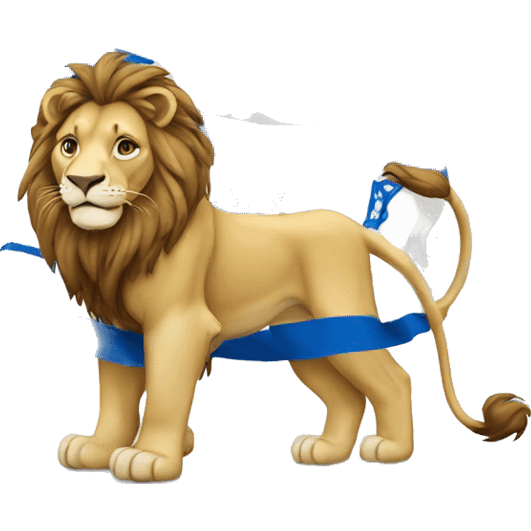 Lion colour by Israel flag emoji