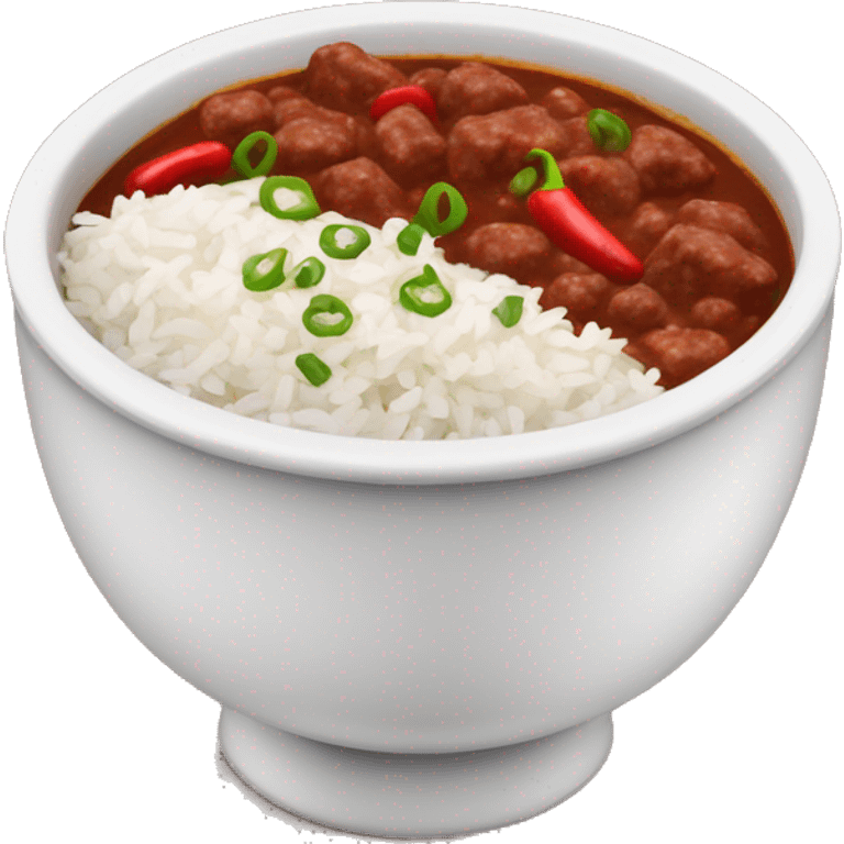 Bowl of chili con carne and rice  emoji