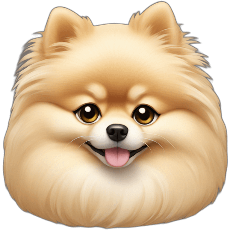 cream pomeranian lying down emoji