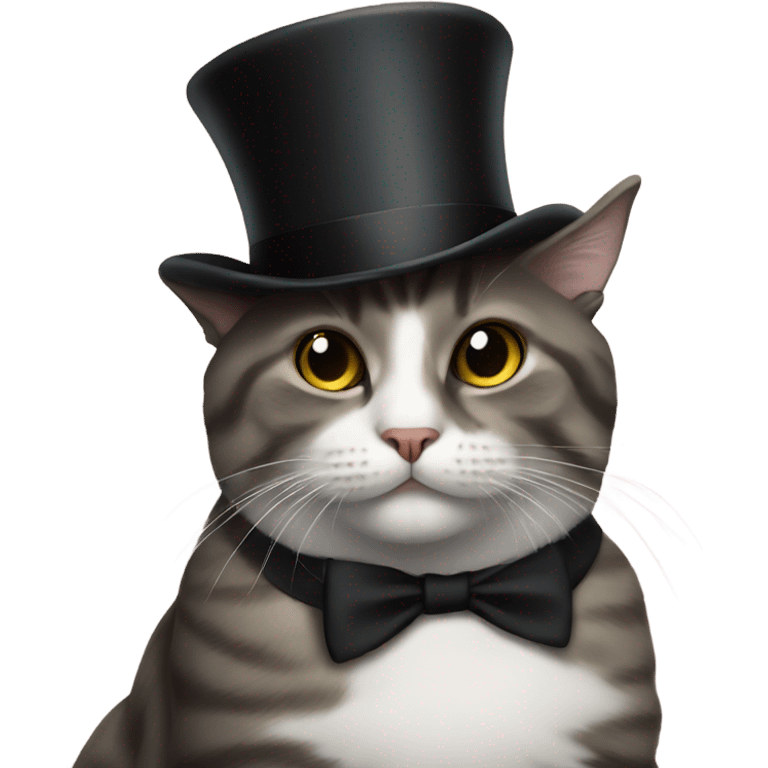 Cat sitting in a top hat emoji