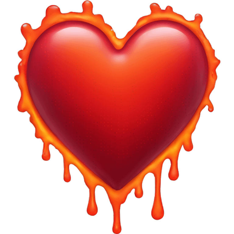 bleeding red heart glowing red-orange emoji