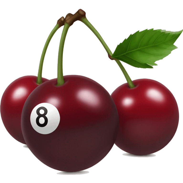 Two “8-ball cherries” emoji