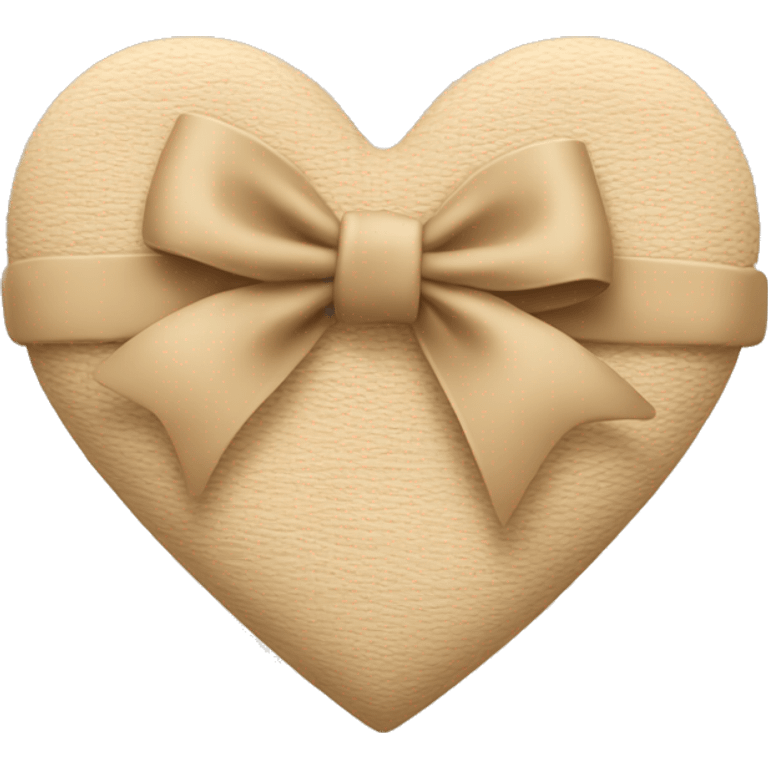 Beige heart with bow around it emoji