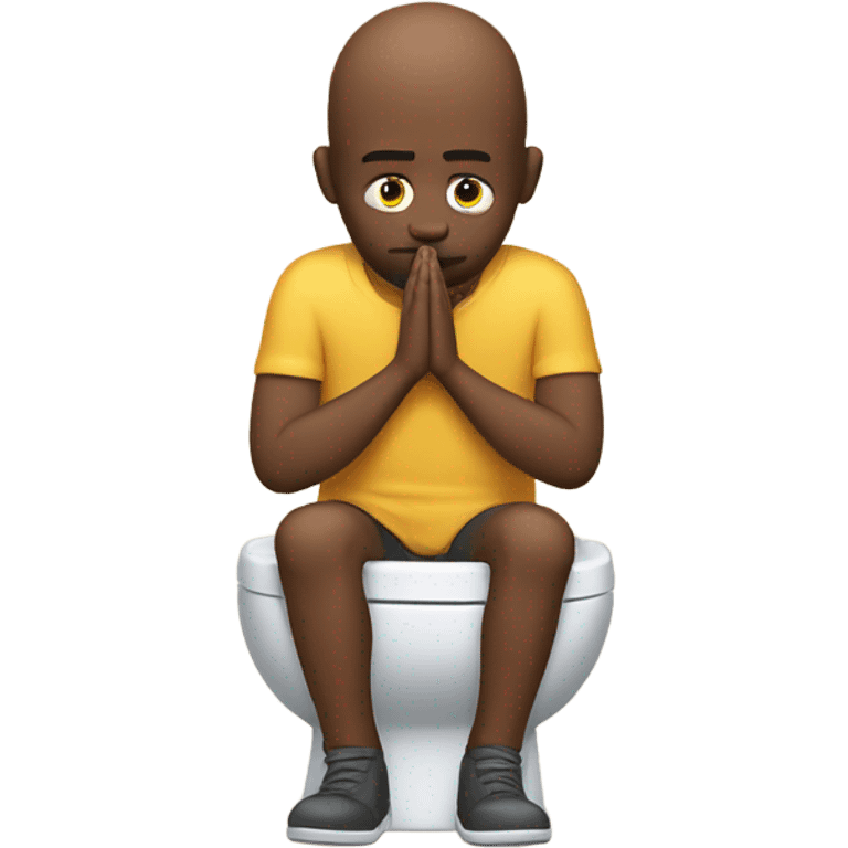 Man praying on toilet emoji