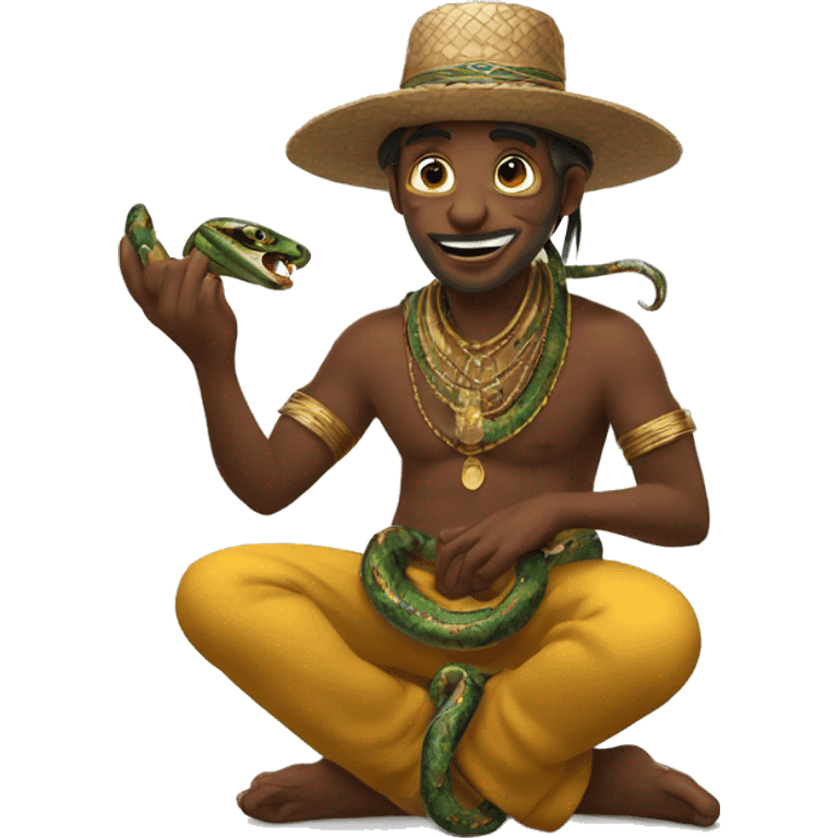 snake charmer with a pungi emoji