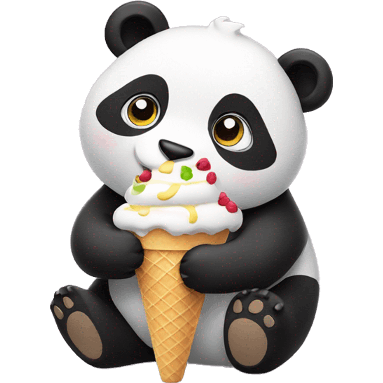 Panda eating ice cream emoji