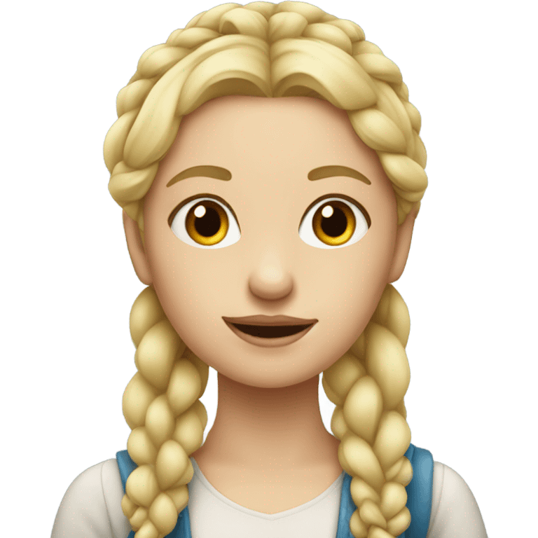 blonde girl with braid portrait emoji