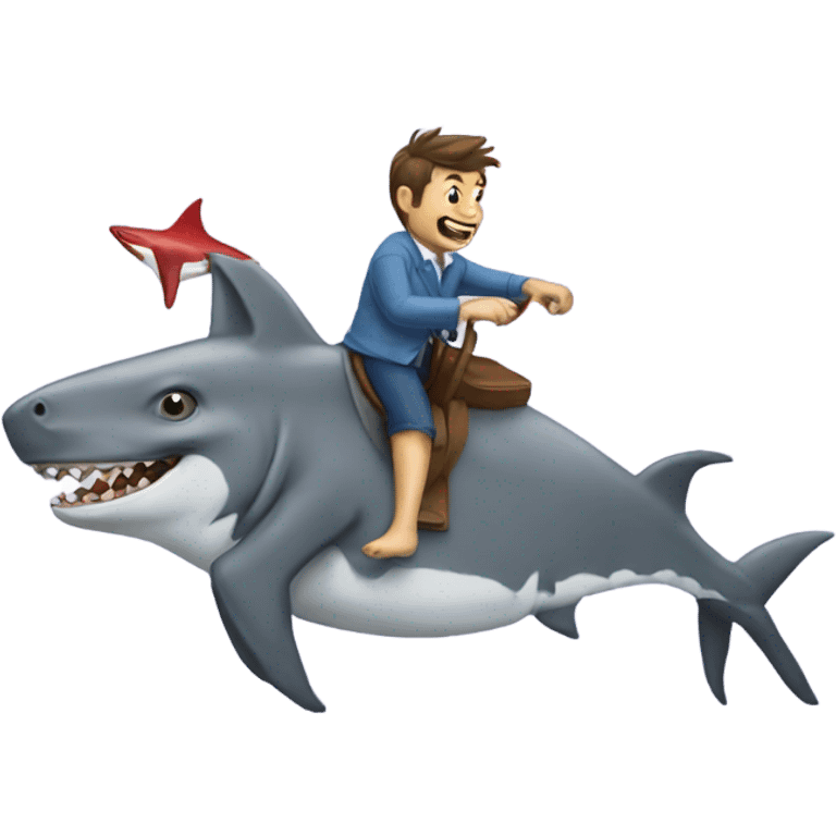 donkey riding a shark emoji