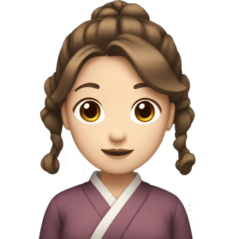 japanese girl with brown hair and double ponytail emoji