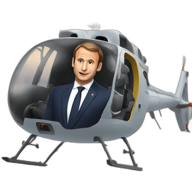 Macron in a helicopter emoji