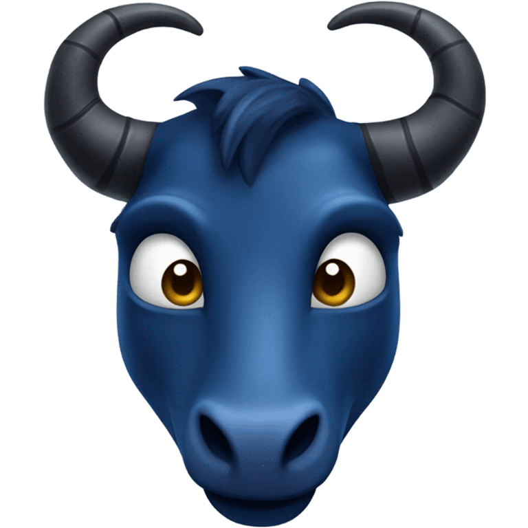 realistic dark blue horn emoji